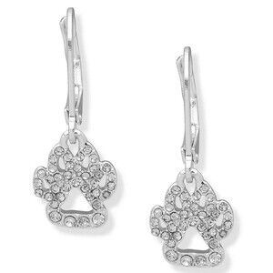 Pet Friends Pave Paw Drop Earrings